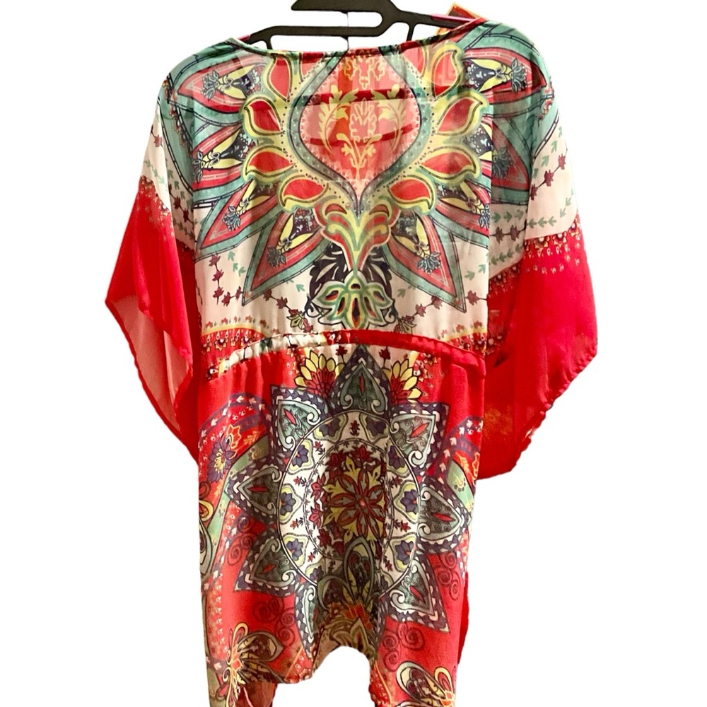 RARE Green Dragon Caftan Style Tunic Top - Picture 4 of 13